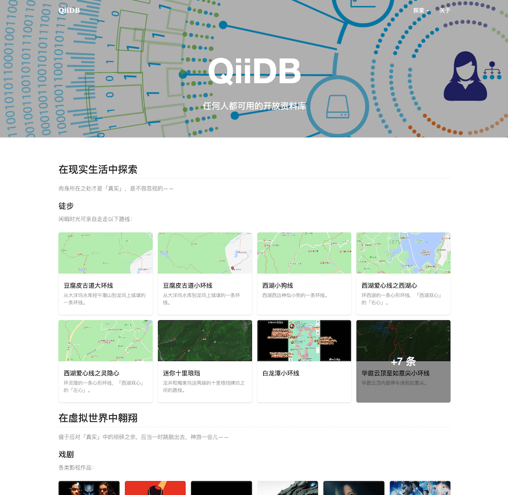 QiiDB 资料库首页